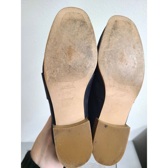 Free People At Ease Leather Mule Slides EU 38 US 7.5 - 8 Black Loafers Classic - Picture 5 of 5